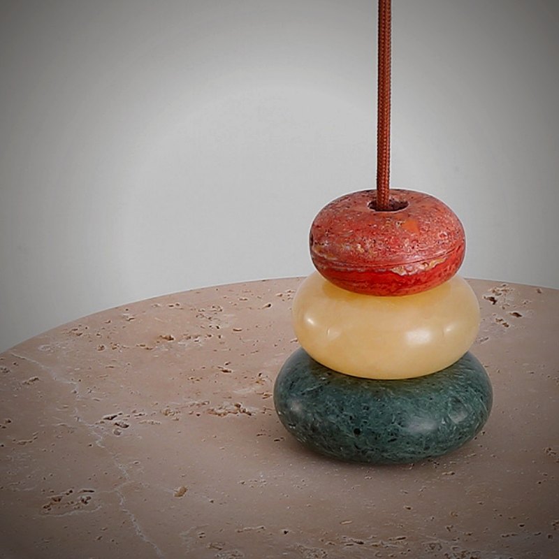 Detail of the three-stone finial on the Mesa pendant