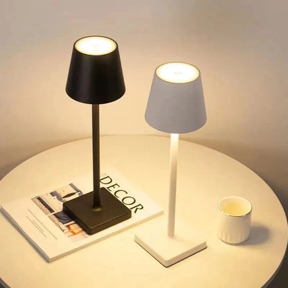 Water-Resistant Cordless Table Lamp | Rechargeable LED, Touch Dimmer | For Patio, Pool & Bar Tables