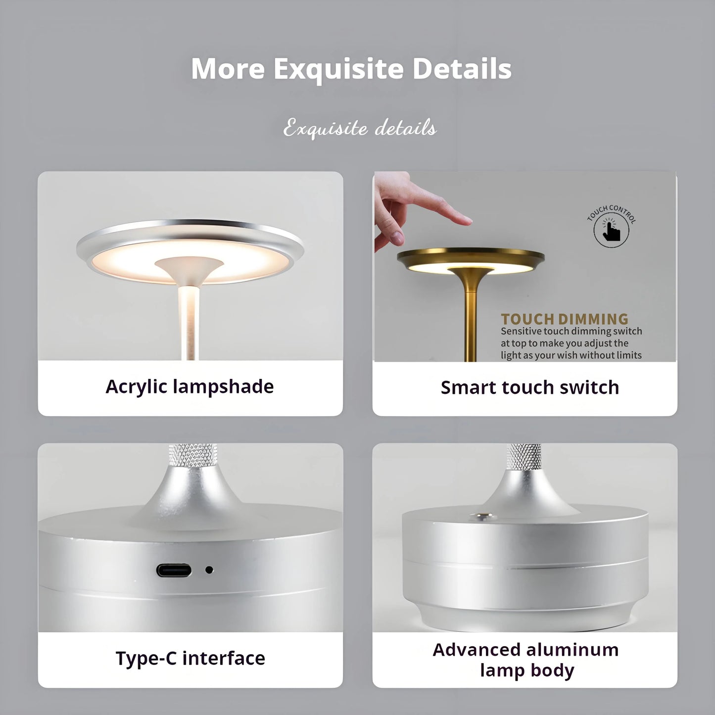 Vintage-Style Cordless Table Lamp | Rechargeable LED, Infinite Dimming | For Dining, Lounge & Hotels