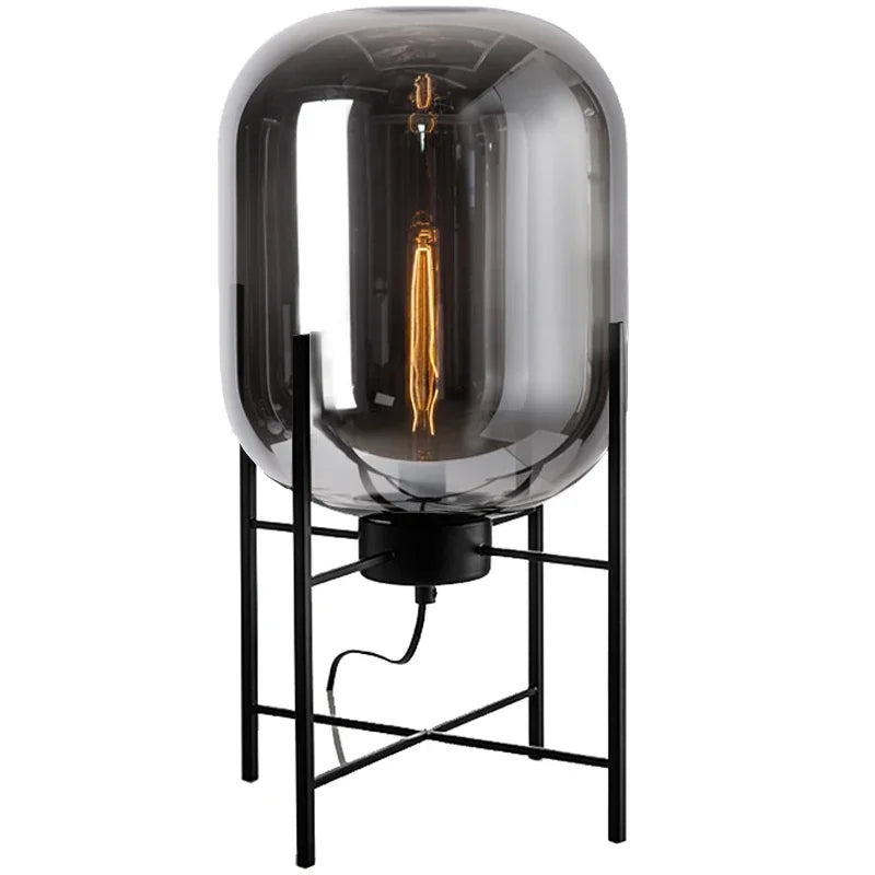 Astrid Smoked Glass Table Lamp