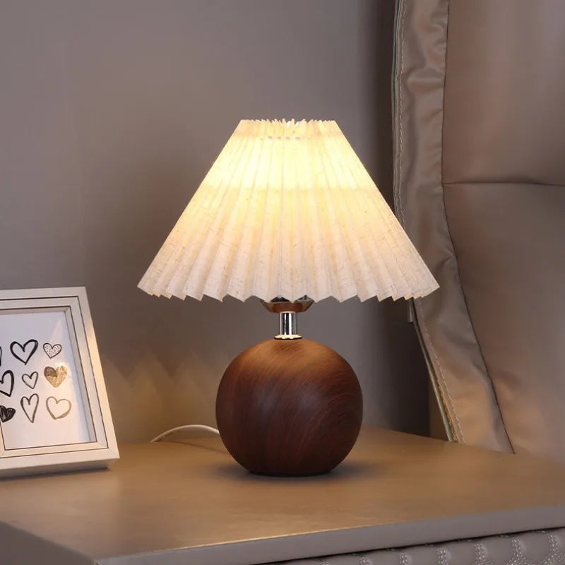 Eira Wood Pleated Table Lamp