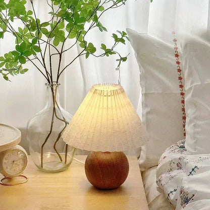 Eira Wood Pleated Table Lamp