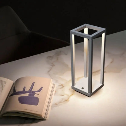 Rho white architectural cordless lantern