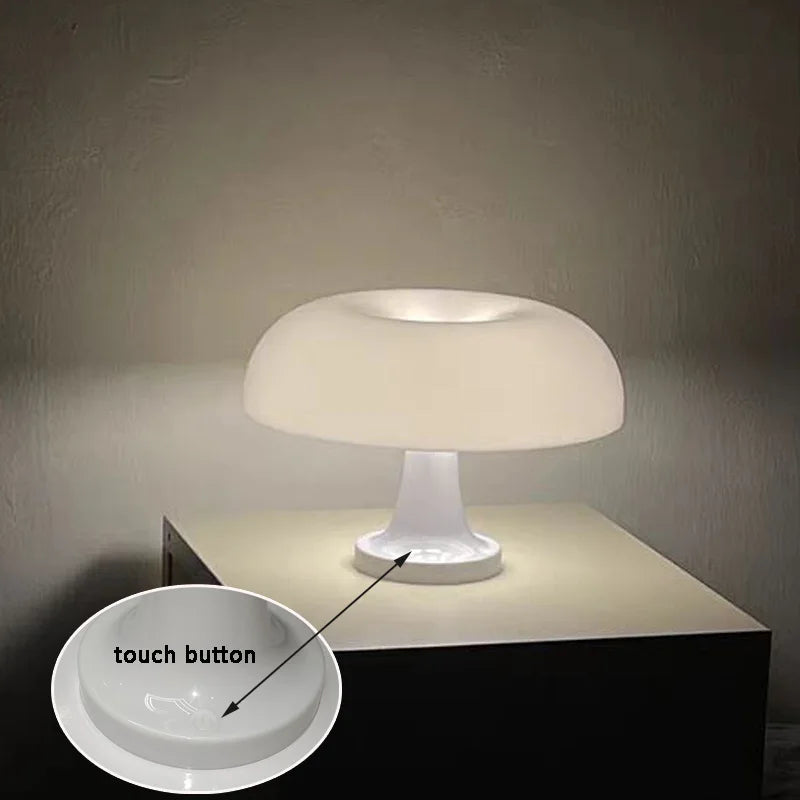 Designer Mushroom Table Lamp | Minimalist Dimmable LED, Scandinavian Style | For Bedside, Desk & Living Spaces