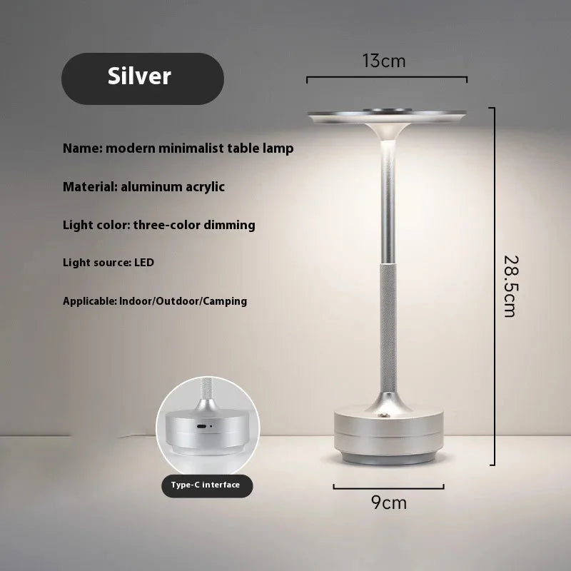 Vintage-Style Cordless Table Lamp | Rechargeable LED, Infinite Dimming | For Dining, Lounge & Hotels