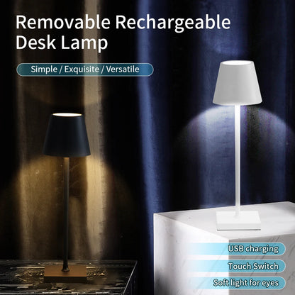 Water-Resistant Cordless Table Lamp | Rechargeable LED, Touch Dimmer | For Patio, Pool & Bar Tables