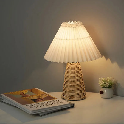 Senna Rattan Pleated Table Lamp