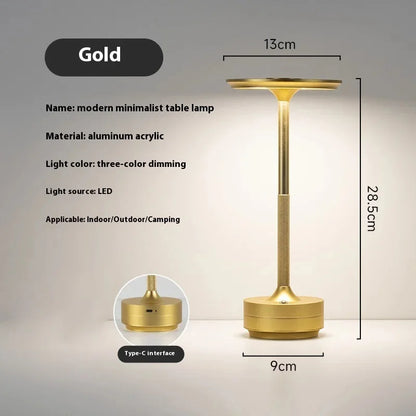 Vintage-Style Cordless Table Lamp | Rechargeable LED, Infinite Dimming | For Dining, Lounge & Hotels