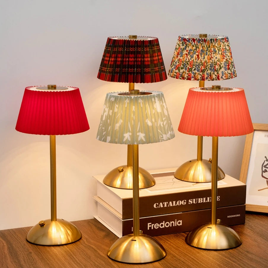 Elara Cordless Pleated Lamp
