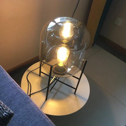 Astrid Smoked Glass Table Lamp
