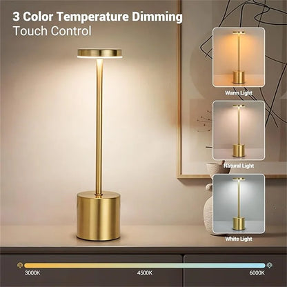Cordless Bar Table Lamp | Rechargeable LED, Touch Dimmer | For Restaurants, Hotels & Home Bars