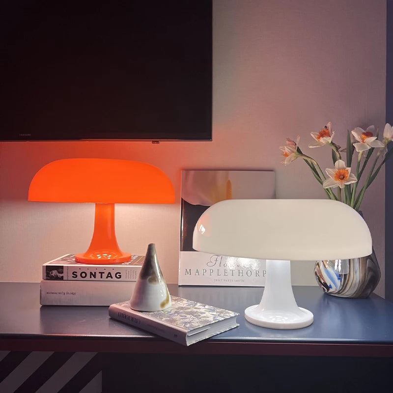 Designer Mushroom Table Lamp | Minimalist Dimmable LED, Scandinavian Style | For Bedside, Desk & Living Spaces