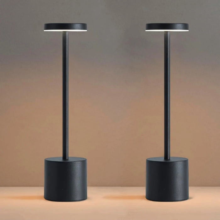 Cordless Rechargeable Table Lamp | Touch Dimmer, Frosted Glass Globe | For Restaurants, Bars & Home