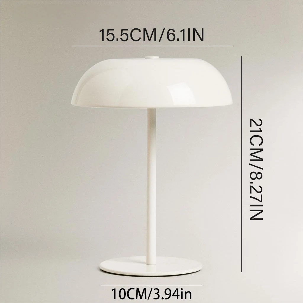 Brushed Brass Dome Table Lamp | Cordless Rechargeable LED, 3-Color Touch Dimmer | For Bedside, Bar & Dining