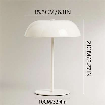 Brushed Brass Dome Table Lamp | Cordless Rechargeable LED, 3-Color Touch Dimmer | For Bedside, Bar & Dining