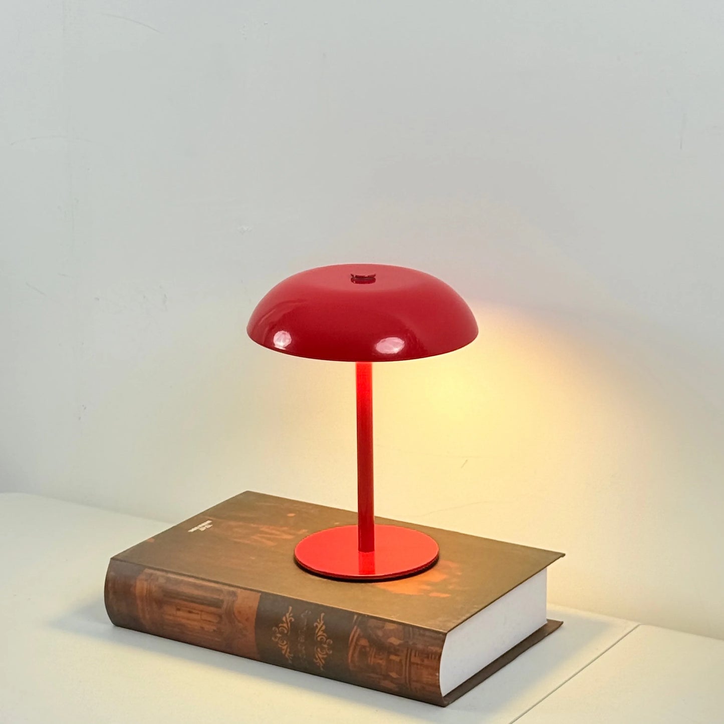 Brushed Brass Dome Table Lamp | Cordless Rechargeable LED, 3-Color Touch Dimmer | For Bedside, Bar & Dining