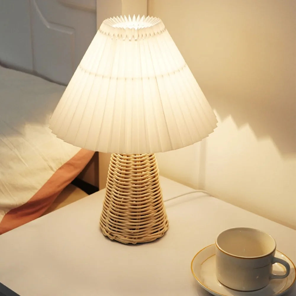 Senna Rattan Pleated Table Lamp