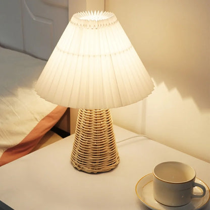 Senna Rattan Pleated Table Lamp