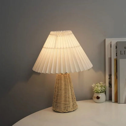 Senna Rattan Pleated Table Lamp