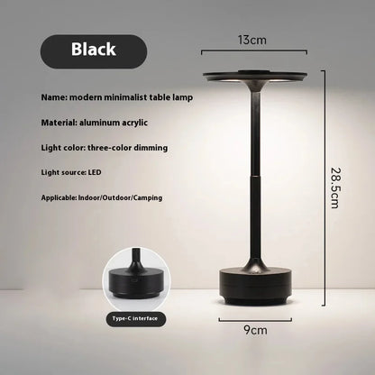 Vintage-Style Cordless Table Lamp | Rechargeable LED, Infinite Dimming | For Dining, Lounge & Hotels