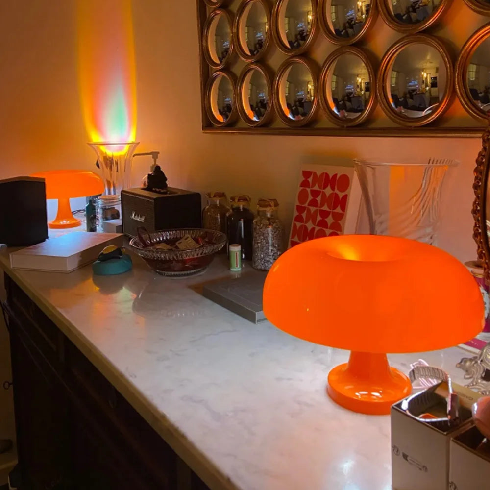 Designer Mushroom Table Lamp | Minimalist Dimmable LED, Scandinavian Style | For Bedside, Desk & Living Spaces