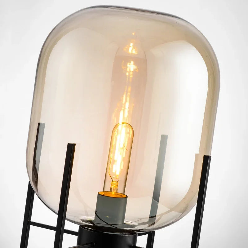 Astrid Smoked Glass Table Lamp
