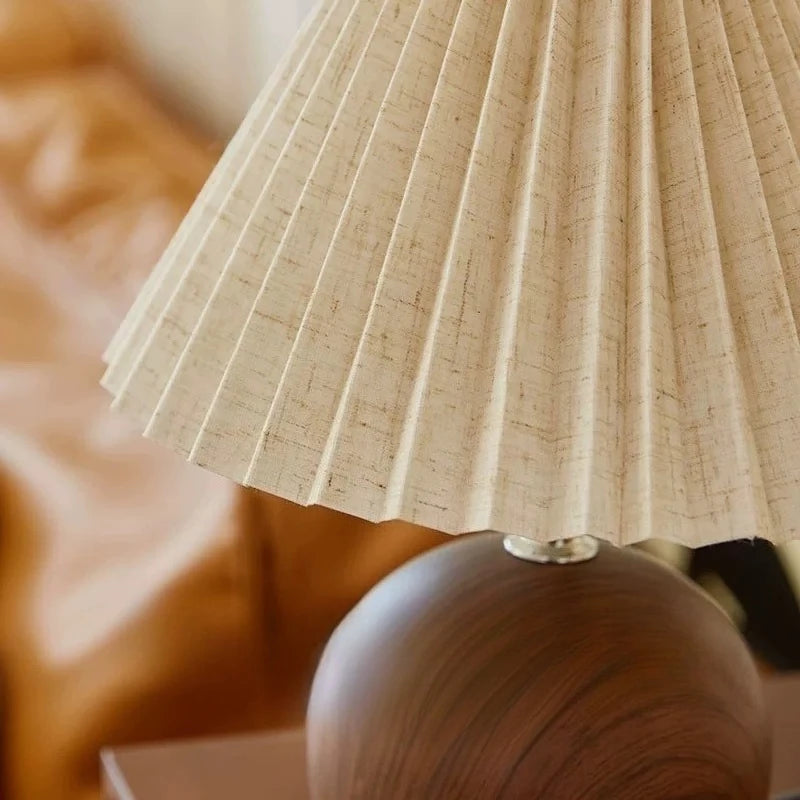 Eira Wood Pleated Table Lamp
