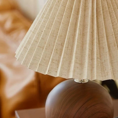 Eira Wood Pleated Table Lamp