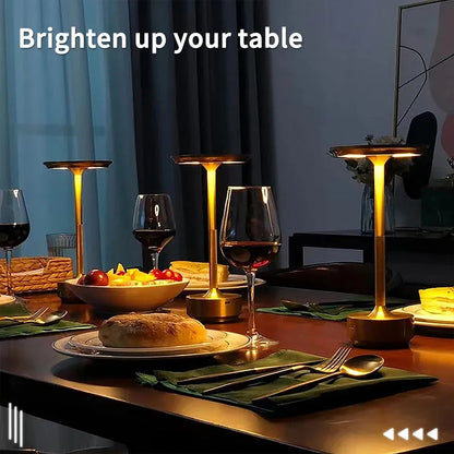 Vintage-Style Cordless Table Lamp | Rechargeable LED, Infinite Dimming | For Dining, Lounge & Hotels