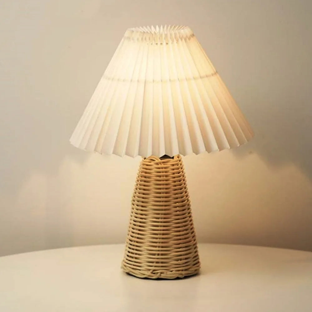 Senna Rattan Pleated Table Lamp