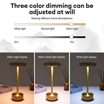 Vintage-Style Cordless Table Lamp | Rechargeable LED, Infinite Dimming | For Dining, Lounge & Hotels