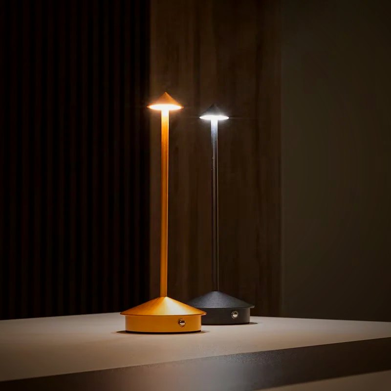 Vale lamp lit outdoors
