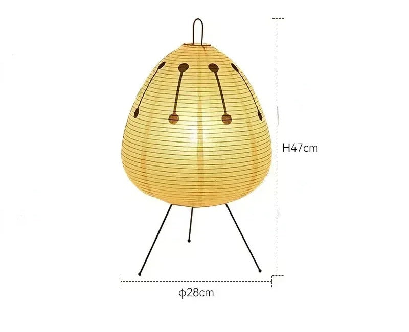 Sora Japanese paper lamp dimensions with 28 cm width and 47 cm height
