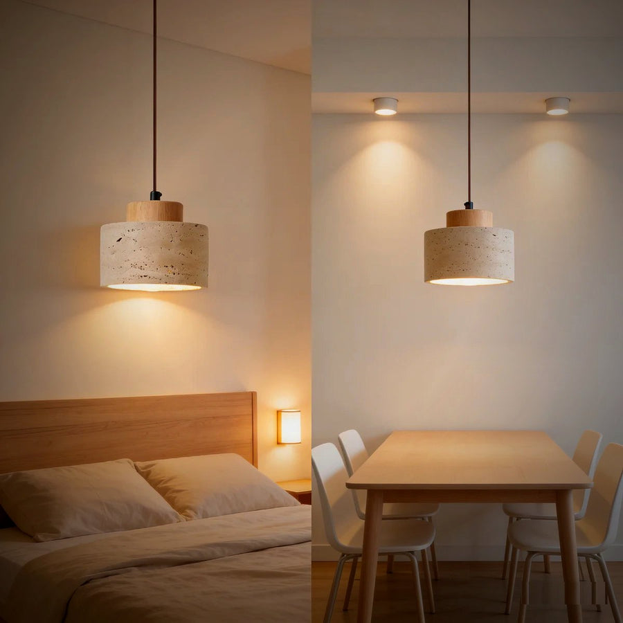 Suna travertine pendant shade profile