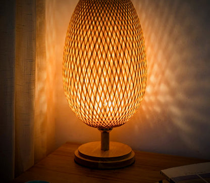 Willow Tall bamboo table lamp on bedside table